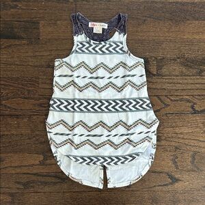Ragdoll and Rockets Girls Aztec Tank Top - Gray & White Size 4